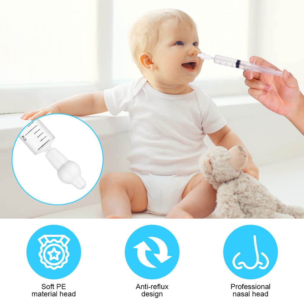 URAQT Embout Seringue Nasale Bebe, 4PCS Remplacement Embout Mouche Bebe En Silicone pour Seringue Lavage De Nez Bebe, Blanc, A