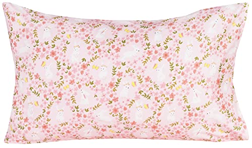 Image of Scientific Sleep Pink Flower Rabbit Bunny 100% Cotton 3 Pcs Twin Bed Sheet Set Kids Toddler Teen, Flat Sheet & Fitted Sheet & Pillowcase Kids Bedding Set (Rabbit Flower, Twin)