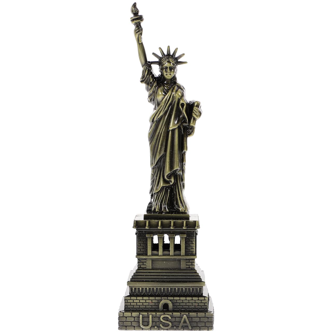 Artibetter Retro Liberty Statue Metal Ornament 7 Inch Miniature American Statue of Decor Souvenir Home Furnishing