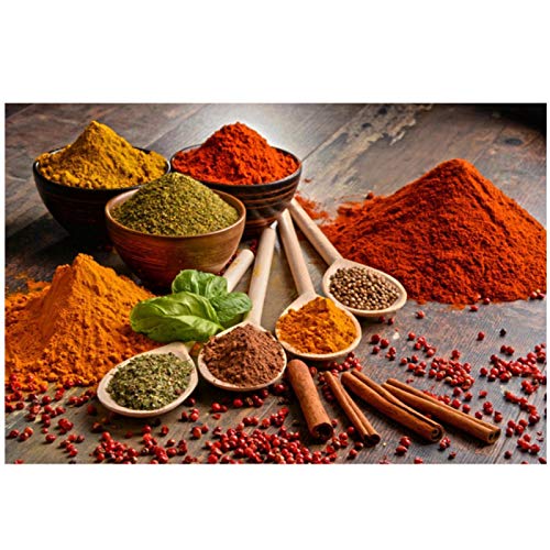 Herbes et épices Modernes dans la Cuisine, peintures sur Toile, Affiches et Impressions d'art Mural, décoration de la Maison de Cuisine (40x60cm) sans Cadre Cover