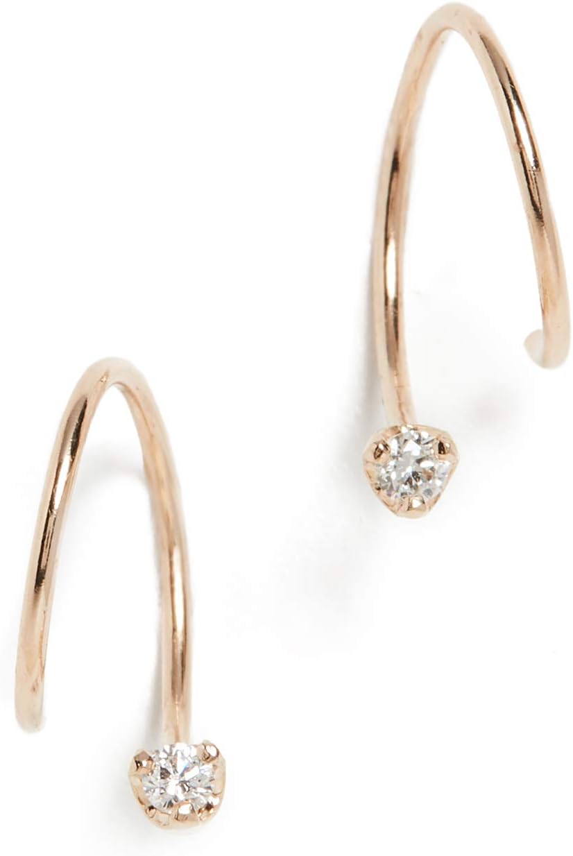 Zoe Chicco Women's 14k Gold Longer Swirl Huggie Earrings