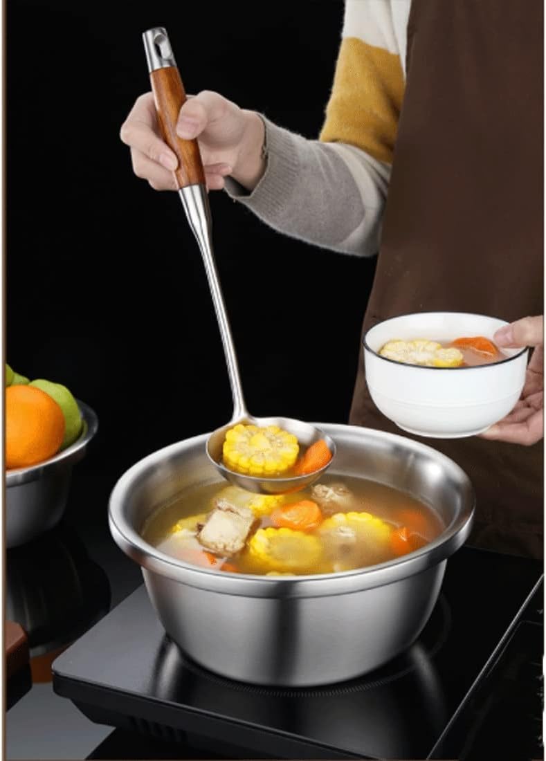 Juego de 4 ollas y tazones, tazones for mezclar, bandejas for servir barbacoa, utensilios de cocina apilables de acero inoxidable 304