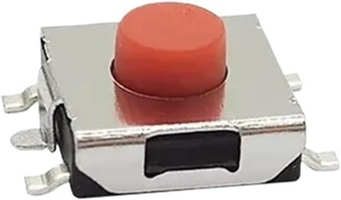 5Pin SMD Red Momentary Tact Button Switch,PCB Mounting Click,Per 50pcs,6.2X6.2mm H=2.5/2.7/3.1/3.4/3.7/4/4.3/5/5.5mm(H 3.7MM)
