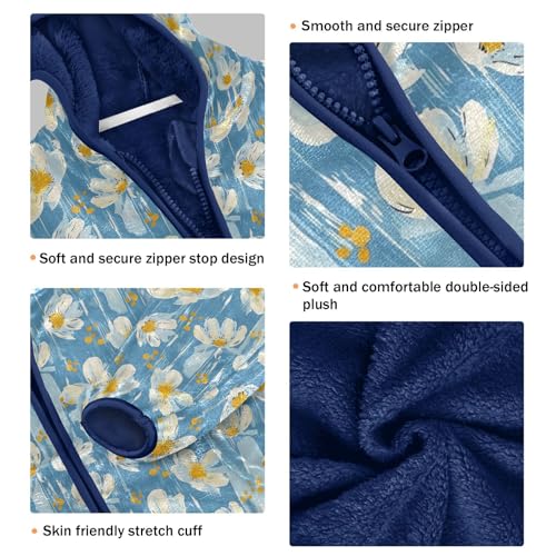 Flowers Boys Fleece Coat,Children's Zip-Up Hoodie Jacket,Baby Warm Fashion Outerwear 3-10T,A1133493