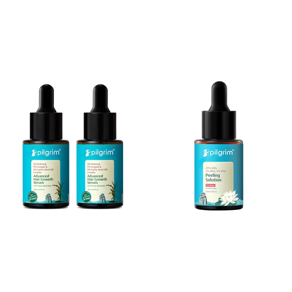 Pilgrim Redensyl 3% + Anagain 4% + 5% Capilia Stem Advanced Hair Growth Serum with Rosemary, Controls H & 25% AHA + 2% BHA + 5% PHA Peeling Solution For Tan Removal - 30ml-image-20
