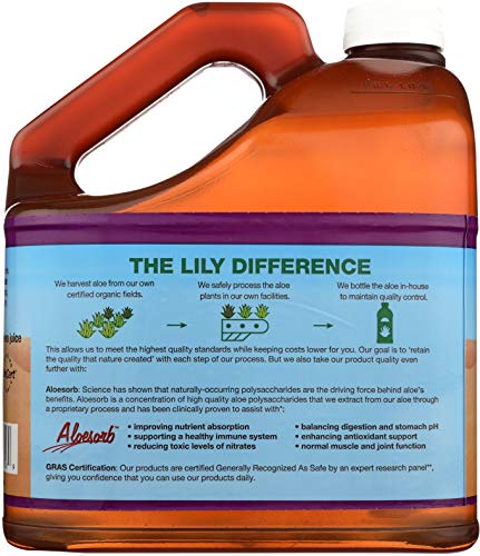 Lily of the Desert Aloe Vera Juice - Organic, Preservative-Free Inner Fillet Aloe Vera Drink with Natural Digestive Enzymes for Gut Health, Stomach Relief, Wellness, Glowing Skin, 128 Fl Oz
