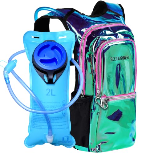 Image of Sojourner Hydration Pack, Hydration Backpack - Water Backpack with 2l Hydration Bladder, Festival Essential - Rave Hydration Pack Hydropack Hydro for Hiking, Running, Biking, Festival Gear