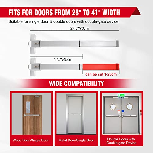 Partol Door Push Bar Panic Exit Device Stainless Steel Commercial Emergency Exit Bar Handle Door Hardware Exit Device Suitable For Wood Metal Door #TOP4