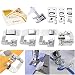 SIMPZIA Sewing Machine Feet w/3Pcs Rolled Hem Pressure Foot,3Pcs Narrow Rolled Hem Presser Feet & Adjustable Guide Presser Foot, Bias Binder Foot Compatible with Singer, Brother, Janome etc(Low Shank)