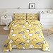 Erosebridal Kawaii Cats Twin Bedding Sets for Girls Cartoon Animal Print Comforter Set, Orange Gray Kitten Down Comforter Cute Pet Bed Set, Yellow Quilted Duvet Super Cozy Cat Lovers Gifts