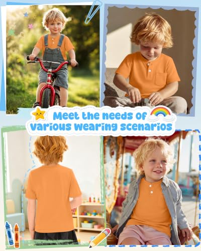 Image of Toddler Boys Cotton Henley T Shirts