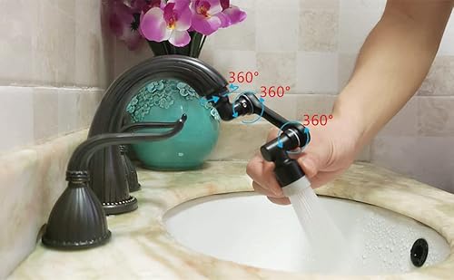 Rolya Universal 1080° Rotating Faucet Extender With Cupc Certification Aerator Swivel Splash Filter Tap Swivel Kitchen Sink Attachment With 2 Water Outlet Modes Matte Black #TOP7