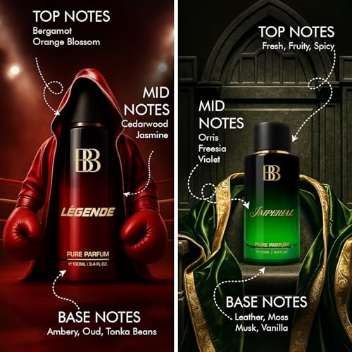 Image of Bergamot Beaute Legende & Imperial Perfume Luxury Gift Set for Men Combo With Woody Oud & Leather 2 x 15 ml Travel Friendly | Perfume For Man