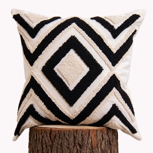 Housses de coussin bohème touffetées jacquard rustique pour déco salon - 2