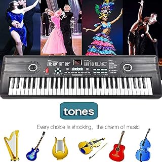 61 Key Keyboard Piano, Electric Piano Keyboard with Built-in Dual Speakers, External Microphone & Power Adapter – Portable Electronic Digital Piano for Beginners & Christmas Gift – Black - Les Beatles, Paul McCartney, John Lennon, RIngo Starr, George Harrison 61 Key Keyboard Piano, Electric Piano Keyboard with Built-in Dual Speakers, External Microphone & Power Adapter - Portable Electronic Digital Piano for Beginners & Christmas Gift - Black – Image 3