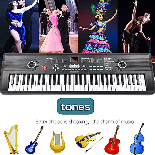 61 Key Keyboard Piano, Electric Piano Keyboard with Built-in Dual Speakers, External Microphone & Power Adapter – Portable Electronic Digital Piano for Beginners & Christmas Gift – Black - Les Beatles, Paul McCartney, John Lennon, RIngo Starr, George Harrison 61 Key Keyboard Piano, Electric Piano Keyboard with Built-in Dual Speakers, External Microphone & Power Adapter - Portable Electronic Digital Piano for Beginners & Christmas Gift - Black – Image 4