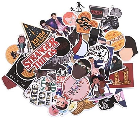 66pcs Stranger Things PVC Waterproof Cartoon Sticker for Scrapbooking Album Skateboard Wall Guitar Stickers