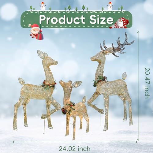 Cerf véritable 3D de Noël lumineux pour remplacer vieux décors