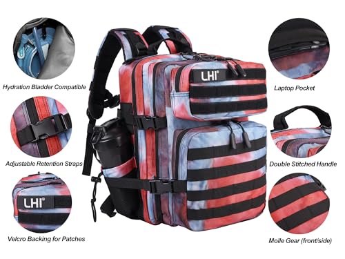 Image of LHI Tactical Military Backpack for Men and Women 25L /35L Army Assault Pack Bag Small Rucksack with Bottle Holder