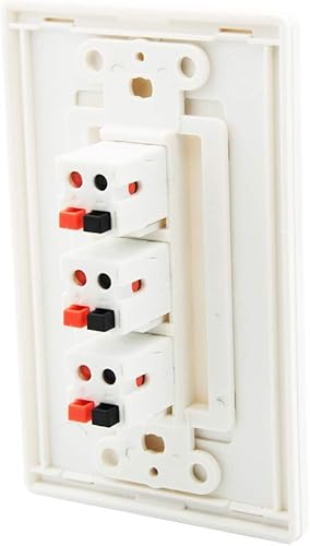 Miniatura 3 de Placa de pared de 3 altavoces premium, enchufe de altavoz, soporta 3 configuraciones de altavoces, puerto de altavoz para cable de altavoz de pared,