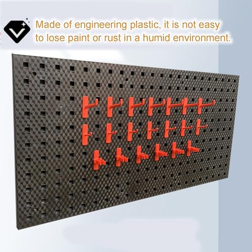 Panneau de rangement perforé avec 20 crochets et bacs pour outils - 3