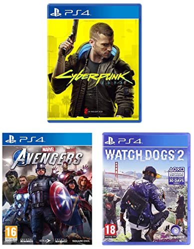 Image of Cyberpunk 2077 (Free PS5 Upgrade) & Marvel's Avengers (Free PS5 Upgrade) & Watch Dogs 2 (PS4)