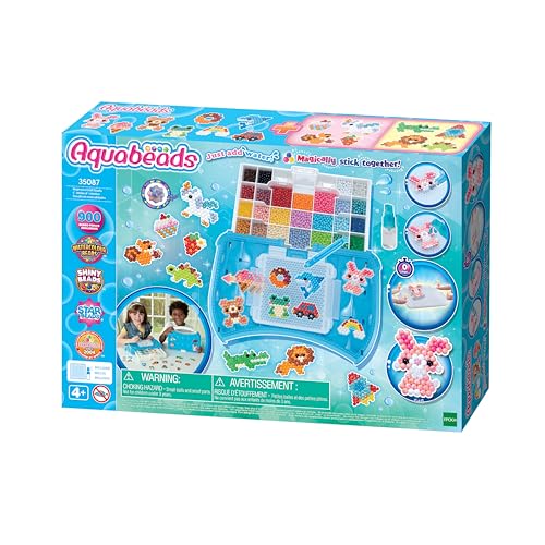 Aquabeads 35087 Bastelstudio Starter Set Wasserperlen Bastelset im Koffer zum Mitnehmen für Kinder ab 4 Jahren kindersicher kein Bügeln oder Kleben