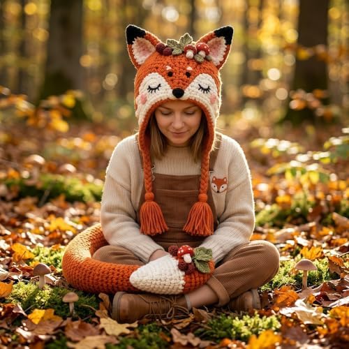 Fantasy Hood Hat DIY Crochet Kit Series (Fox) - 2