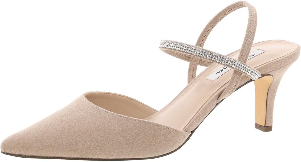 BILLIE-Women's Pearl Rose Satin Pointed-Toe Mid-heel Dressy Pump