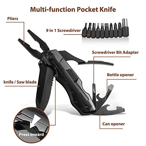 ORSIFOW Multi-Tool Taschenmesser, 13 in 1 Multifunktions-Taschenwerkzeug mit Dosenöffner Flaschenöffner Klappmesser und… - Image 3