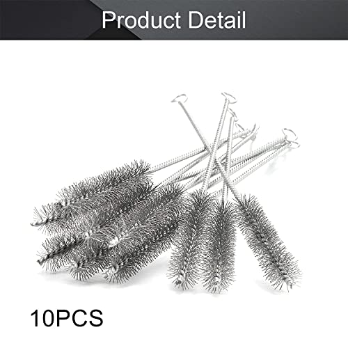 Image of Utoolmart Steel Wire Cleaning Brush, Spiral Power Tube Brush, Steel Wire Tube Brush Cleaning Tool, Tube Bottle Brush, 0.8-inch Diameter 12-inch Length, 10pcs