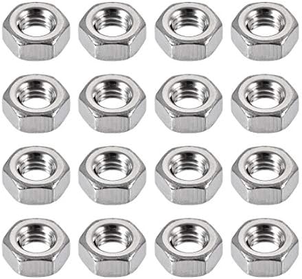 uxcell Metric M3.5 Thread Hex Nuts 304 Stainless Steel Fastener DIN934 100pcs