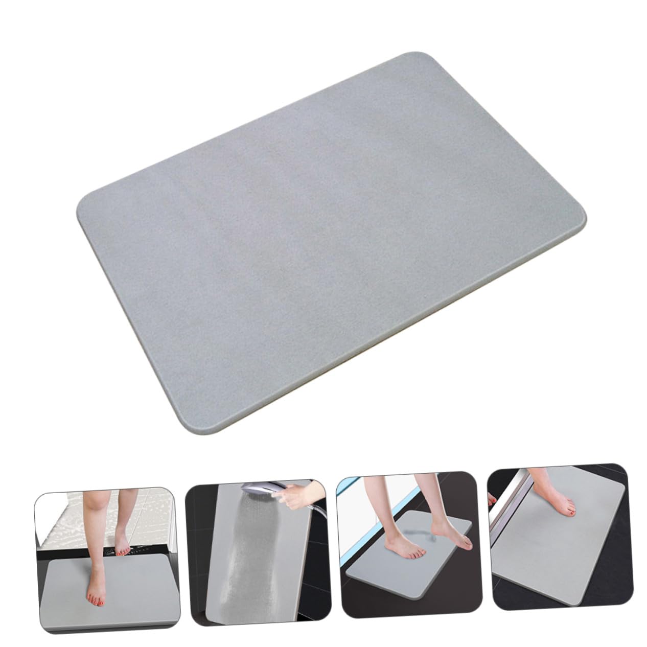 Alfombra De Baño Anslizante Absente De Diato 40x30 Cm Grigio Materiale o Secado Rápido para Ducha y Hogar Cojín De Su para Baño