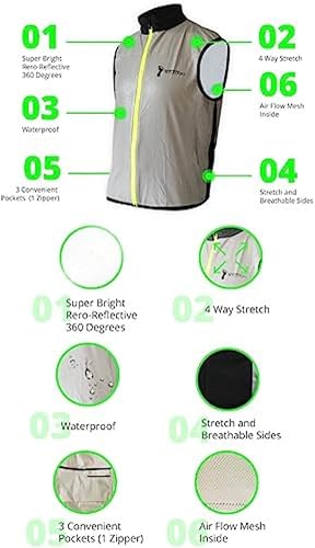 Miniatura 8 de Full Reflective Vest For Night Visibility - Cycling Gilet - Running Vest