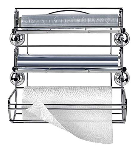 KS-Direkt Rollenhalter Küche OHNE Bohren Verchromt Küchenrollenhalter Wandrollenhalter