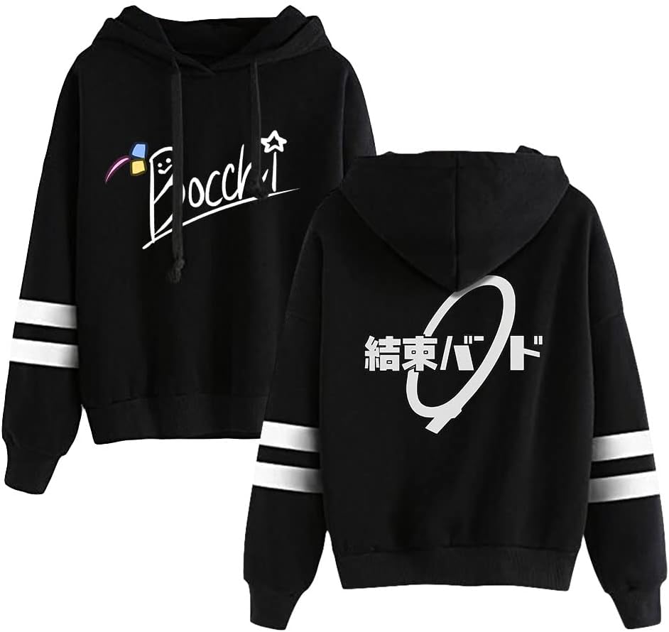 AMOMAAnime Rocchi The Rock Striped Hoodie Unisex Casual Long Sleeve Animation Cosplay Sweatshirt