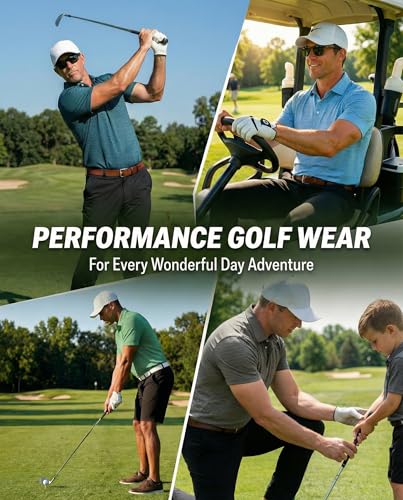Image of TELALEO 4 /5 Pack Mens Polo Shirts Quick Dry Short Sleeve Golf T Shirt Performance Moisture Wicking Casual Workout