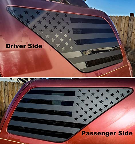 Zxiaochun Rear Window American Flag Decal Fits Toyota 4Runner 4Th Gen 2003-2009, Precut Back Side Window Glass Usa Flag Vinyl Sticker(Matte Black) #TOP3