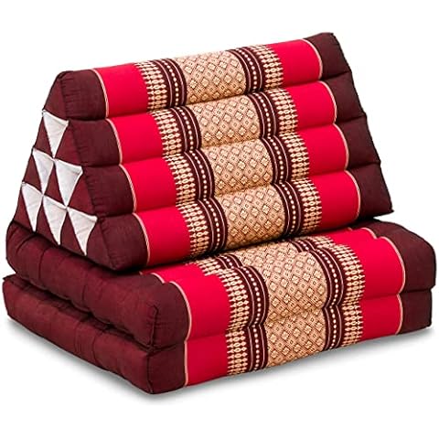 livasia Thaikissen mit 2 Auflagen, Dreieckskissen mit Sitzkissen, Keilkissen mit Kapok Cover