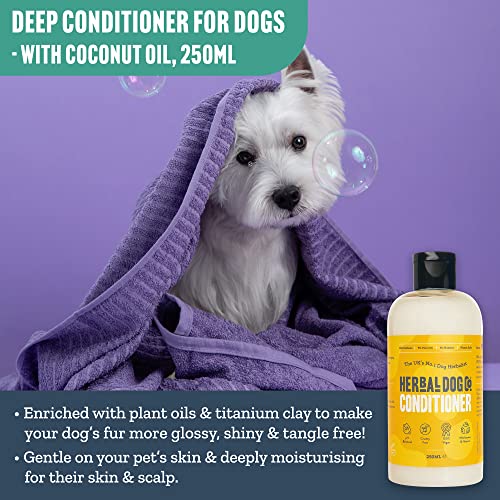 Herbal Dog Co Dog Conditioner with Coconut Oil, 250ml, Dog Grooming Products for Dogs & Puppies, Hypoallergenic, All-Natural - Image 2