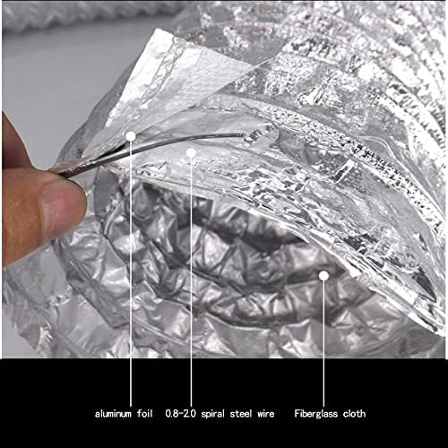 Aluminum Foil Flexible Duct for Air Circulation Air Handler Exhaust Duct Flexible Ventilation Ducting Fiber Cloth - (Specification: 180mm X 10m 1 Root)
