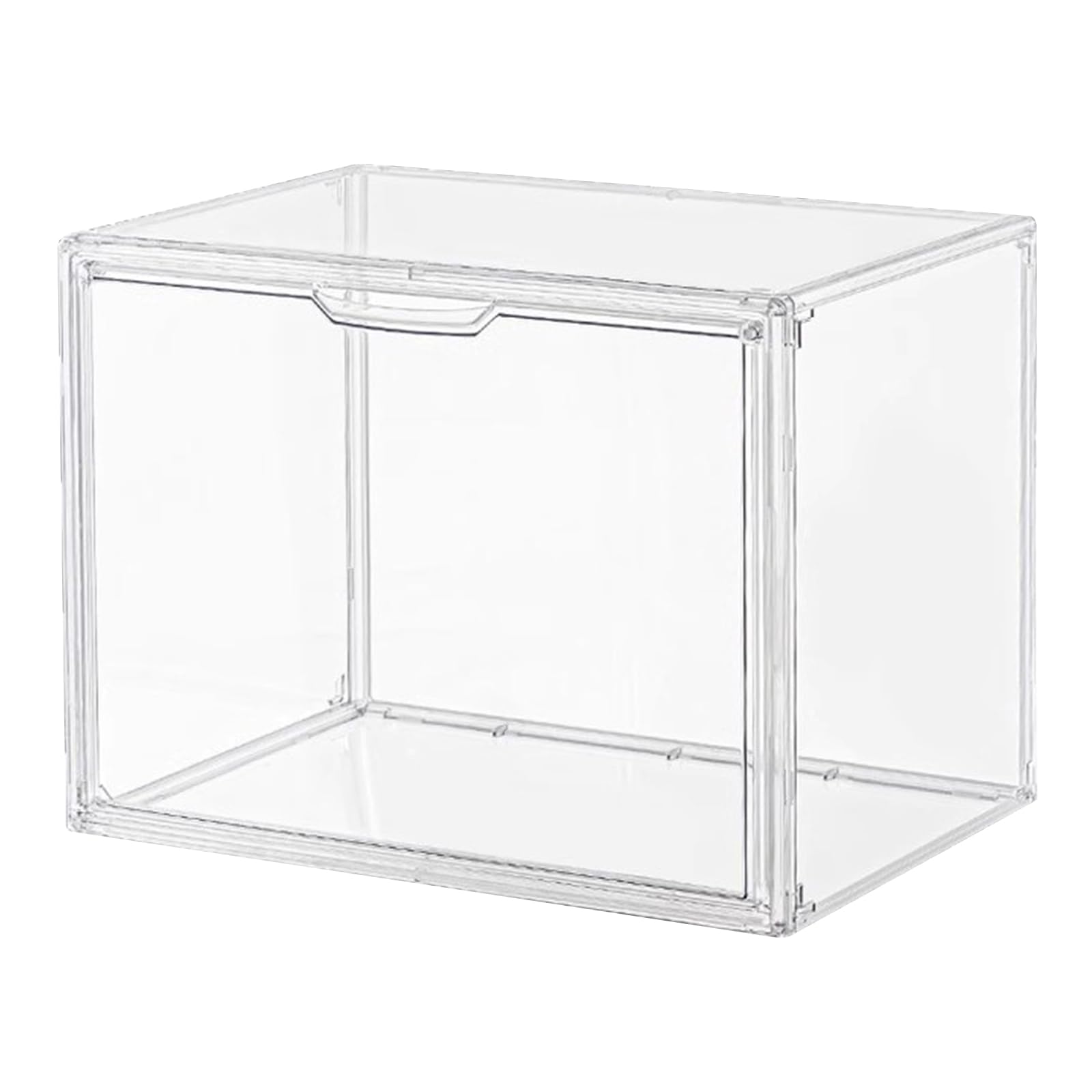 Boîtes de rangement empilables en plastique transparent avec couvercle magnétique pour salon