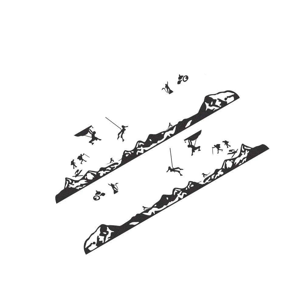 Pickup Side Stickers Truck Mountain Edition Decor Decals(Carbon Fiber)