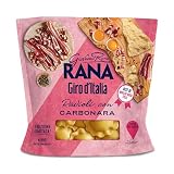 Ravioli freschi ripieni con crema alla carbonara: guanciale, uovo e pecorino romano