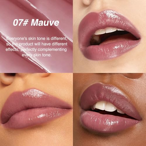 Image of evpct 2Pcs Mauve Plum Cherry Honey Lipstick Moisturizing Lip Balm for Women | Hydrating Formula Tinted Lip Oil Stick, Sheer Lightweight Softening, Shine Glowy Lipgloss Lips Color Tint Stain, Cruelty-Free