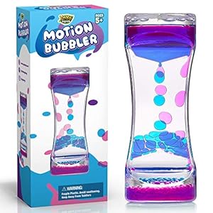 YoYa Toys Liquid Motion Bubbler for Kids and Adults | Hourglass Liquid Bubbler or Timer for Sensory Play, Fidget Toy and…
