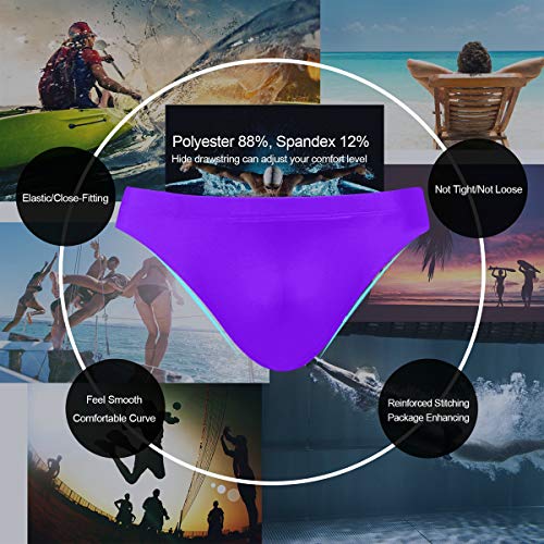 Sexy Men Swim Brief Bikini Purple Beach Bikini for Men Swim Underwear 2XL2