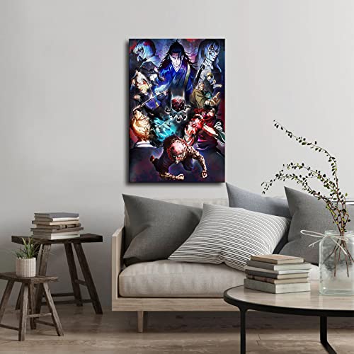Anime Jujutsu Kaisen Poster,Wall Art Home Wall Decorations For Boy Bedroom Living Room Oil Paintings Canvas Prints (Cartoon,16×24 Inch-No Framed) #TOP2