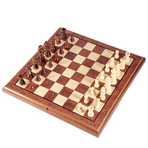 AMEROUS Juego de Ajedrez Magnético de Madera 15'' Plegable miniatura 2