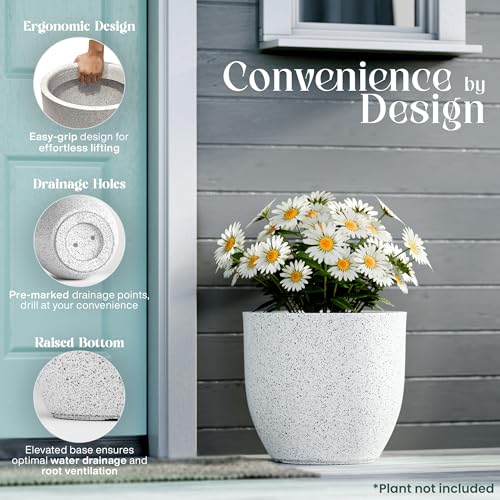 Image of YUCCABE ITALIA FOXB PCUP 15 INCH Pots for Plants Highly Durable Polymers Lightweight Indoor Outdoor Flower Pot Gamla Tree Planter Container Planters for Living Room, Balcony, Garden, Office